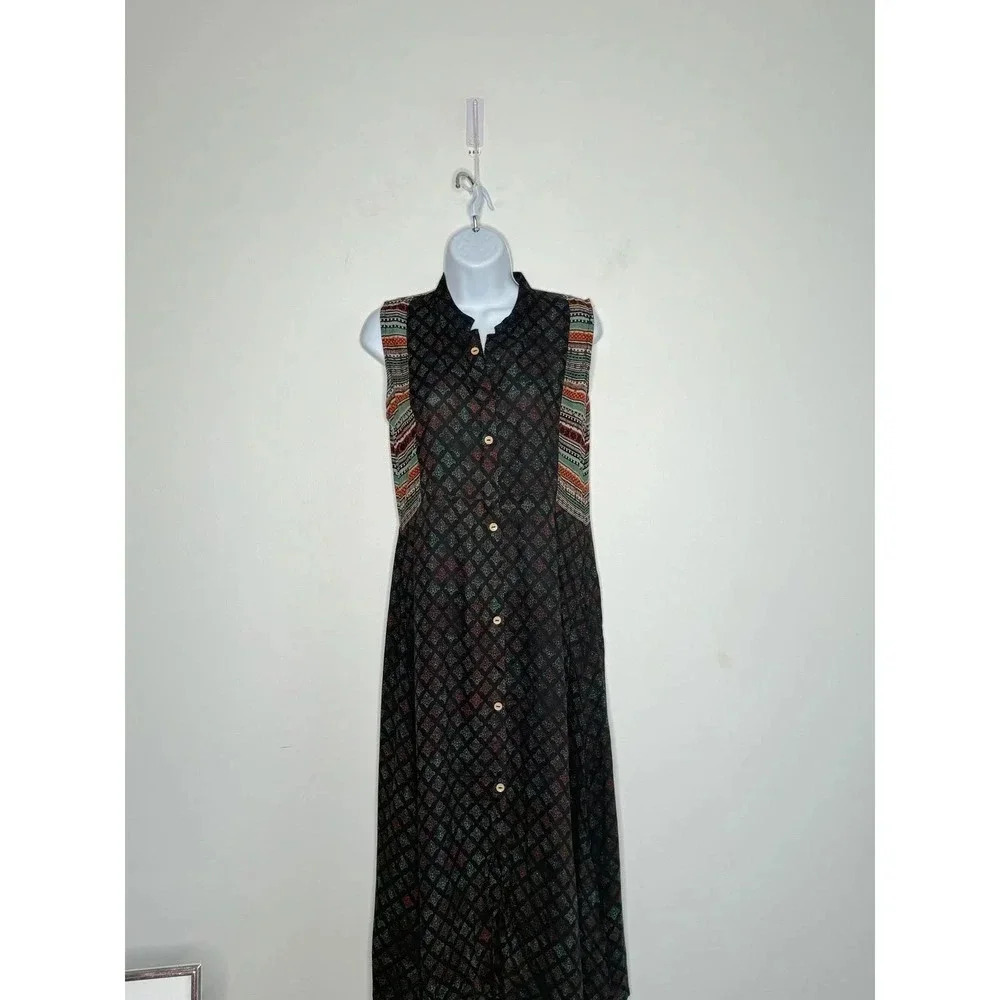 Soch Midi Button Down Patchwork Dress Boho Dress … - image 5